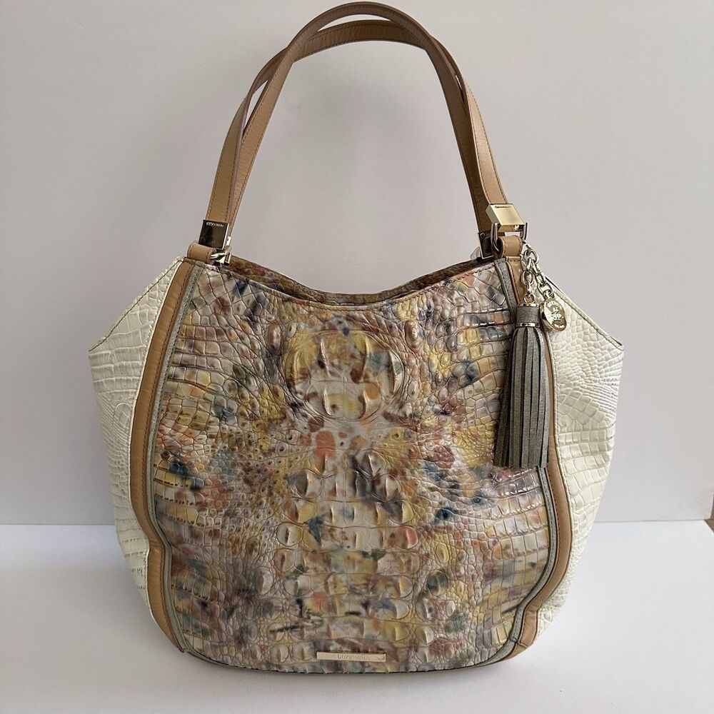 Brahmin Marianna Large Leather Poppy Seed Allendale Designer Handbag